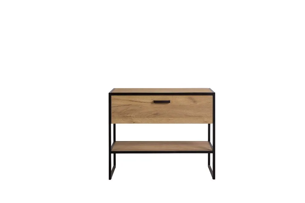 Szafka pod umywalkę nablatową BROOKLIN 90 cm dąb craft złoty stojąca | MIRAT. w stylu LOFT kolekcja BROOKLIN