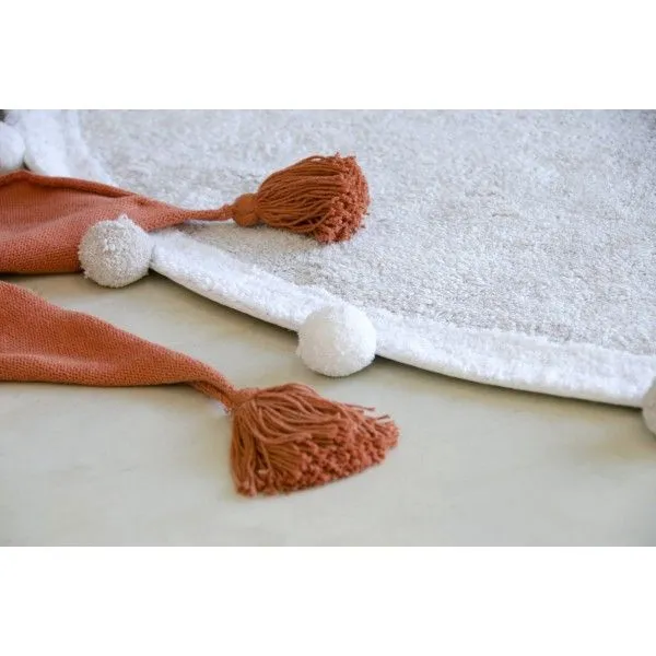 Dywan dziecięcy BUBBLY LIGHT GREY 120x120 szary z białą obwódką | MIRAT.