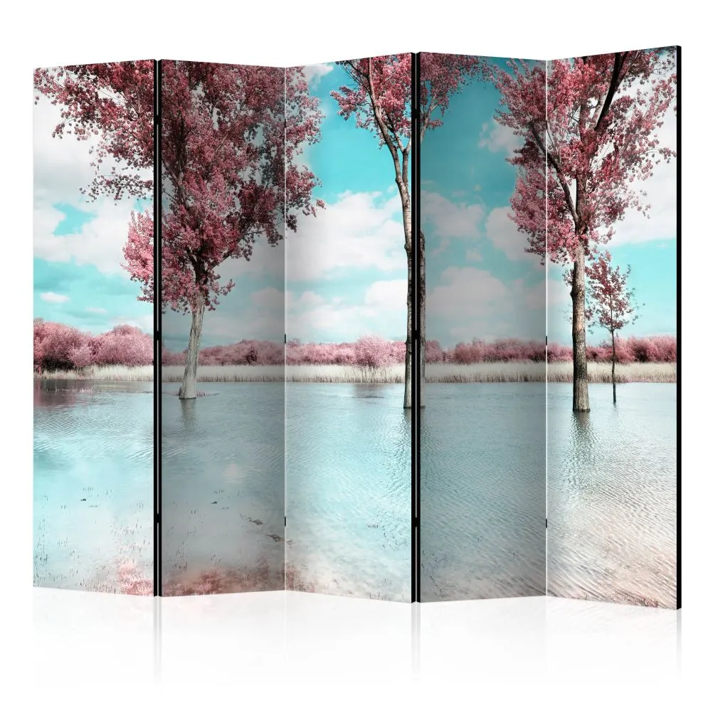 Parawan dwustronny Pejzaże 225x172 cm 5-częściowy szary | MIRAT.