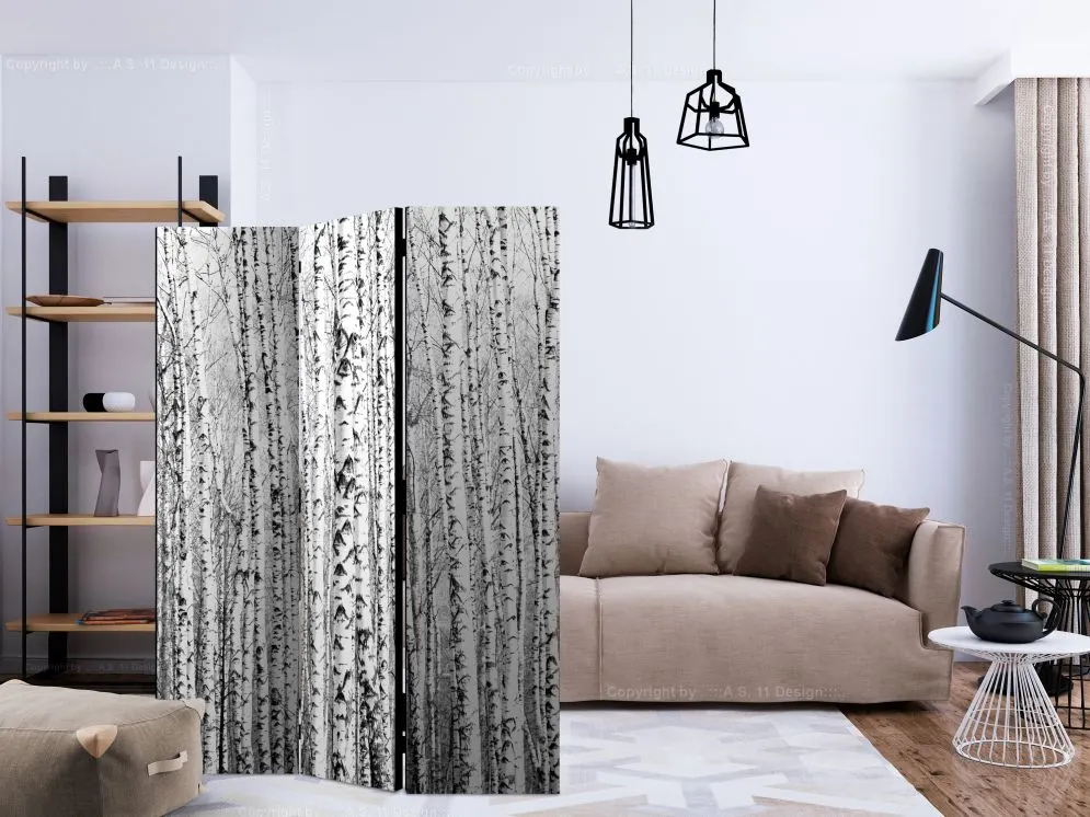Parawan jednostronny Pejzaże 135x172 cm 3-częściowy czarny | MIRAT.