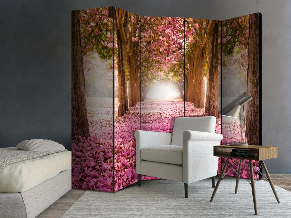 Parawan jednostronny Pejzaże 225x172 cm 5-częściowy brązowy | MIRAT.