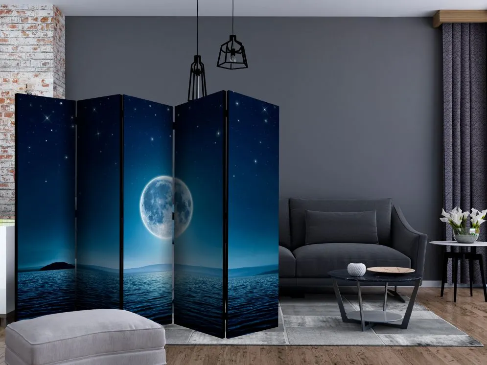 Parawan jednostronny Pejzaże 225x172 cm 5-częściowy niebieski | MIRAT.