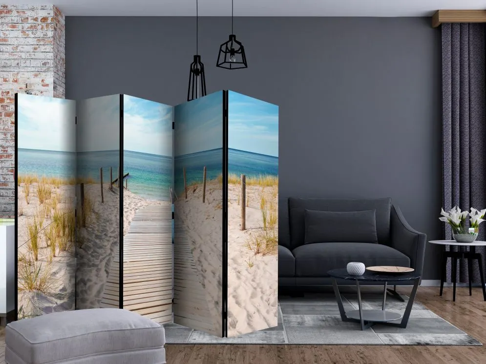 Parawan akustyczny Pejzaże 225x172 cm 5-częściowy beżowy | MIRAT.