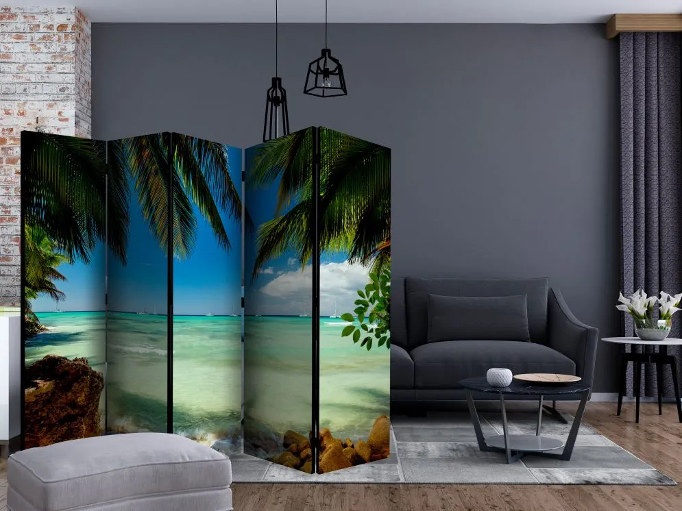 Parawan akustyczny Pejzaże 225x172 cm 5-częściowy zielony | MIRAT.