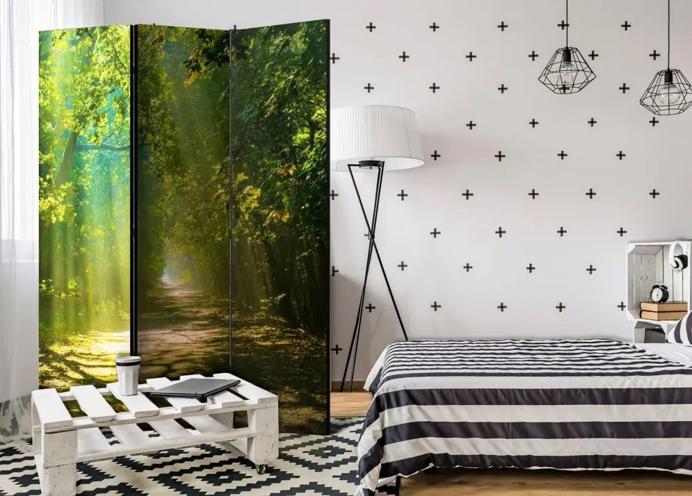 Parawan jednostronny Pejzaże 135x172 cm 3-częściowy zielony | MIRAT.