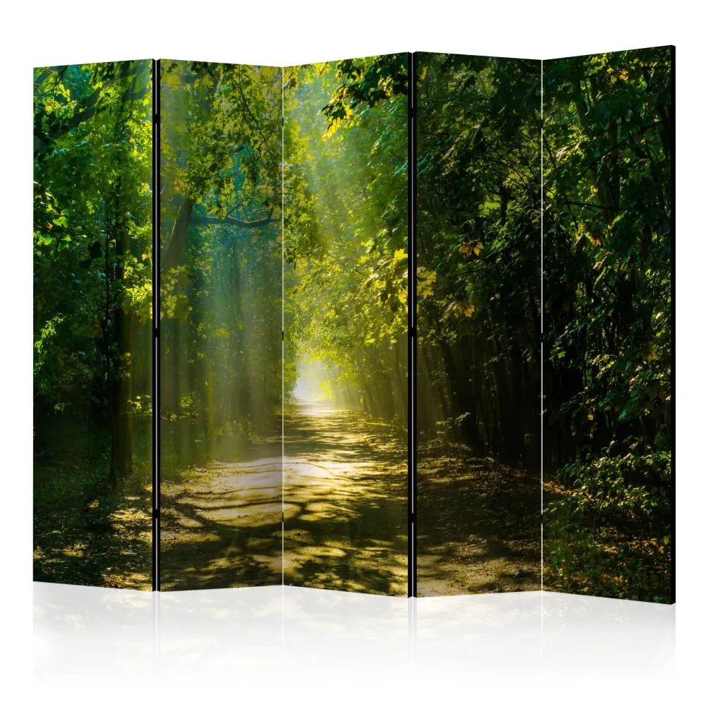 Parawan akustyczny Pejzaże 225x172 cm 5-częściowy zielony | MIRAT.
