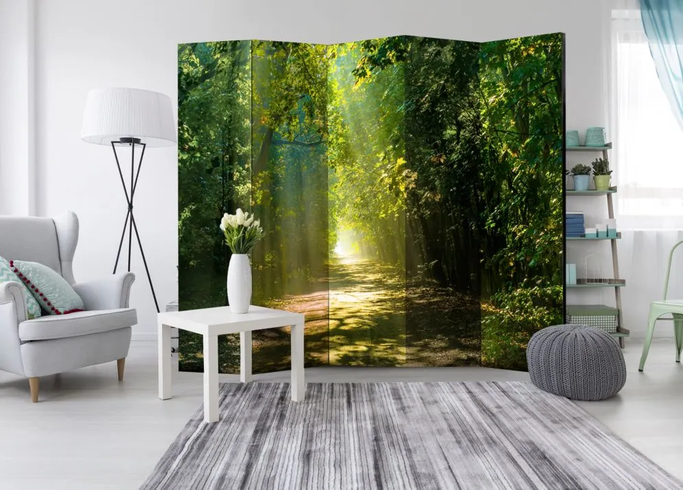 Parawan akustyczny Pejzaże 225x172 cm 5-częściowy zielony | MIRAT.