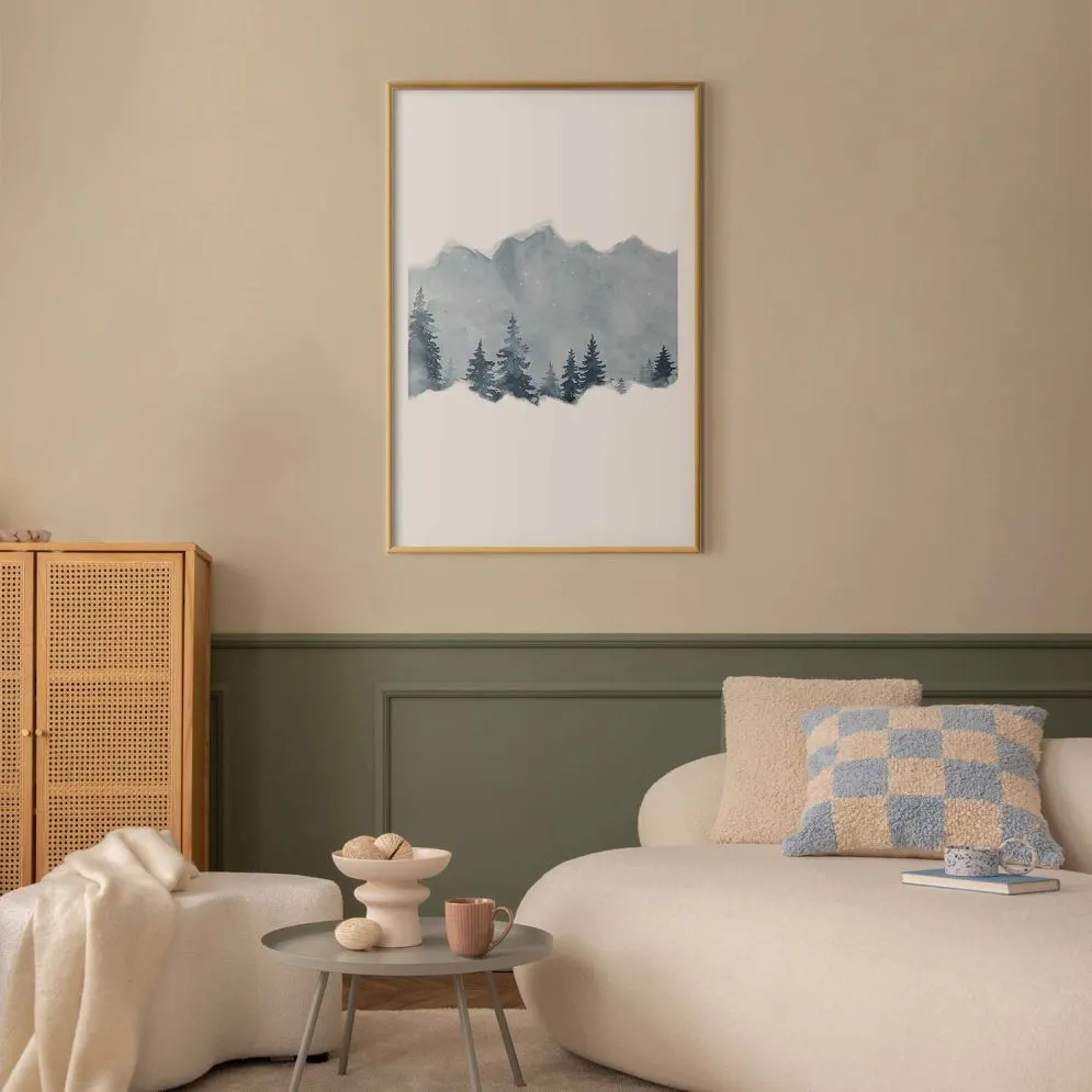 Plakat Wycinek Syberii 21x30 cm z ramą złotą z marginesem | MIRAT.