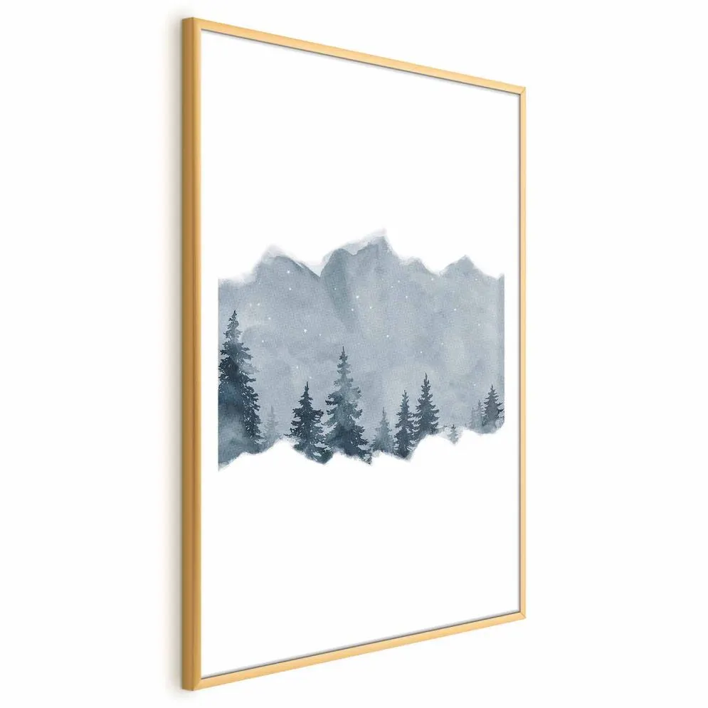 Plakat Wycinek Syberii 21x30 cm z ramą złotą z marginesem | MIRAT.