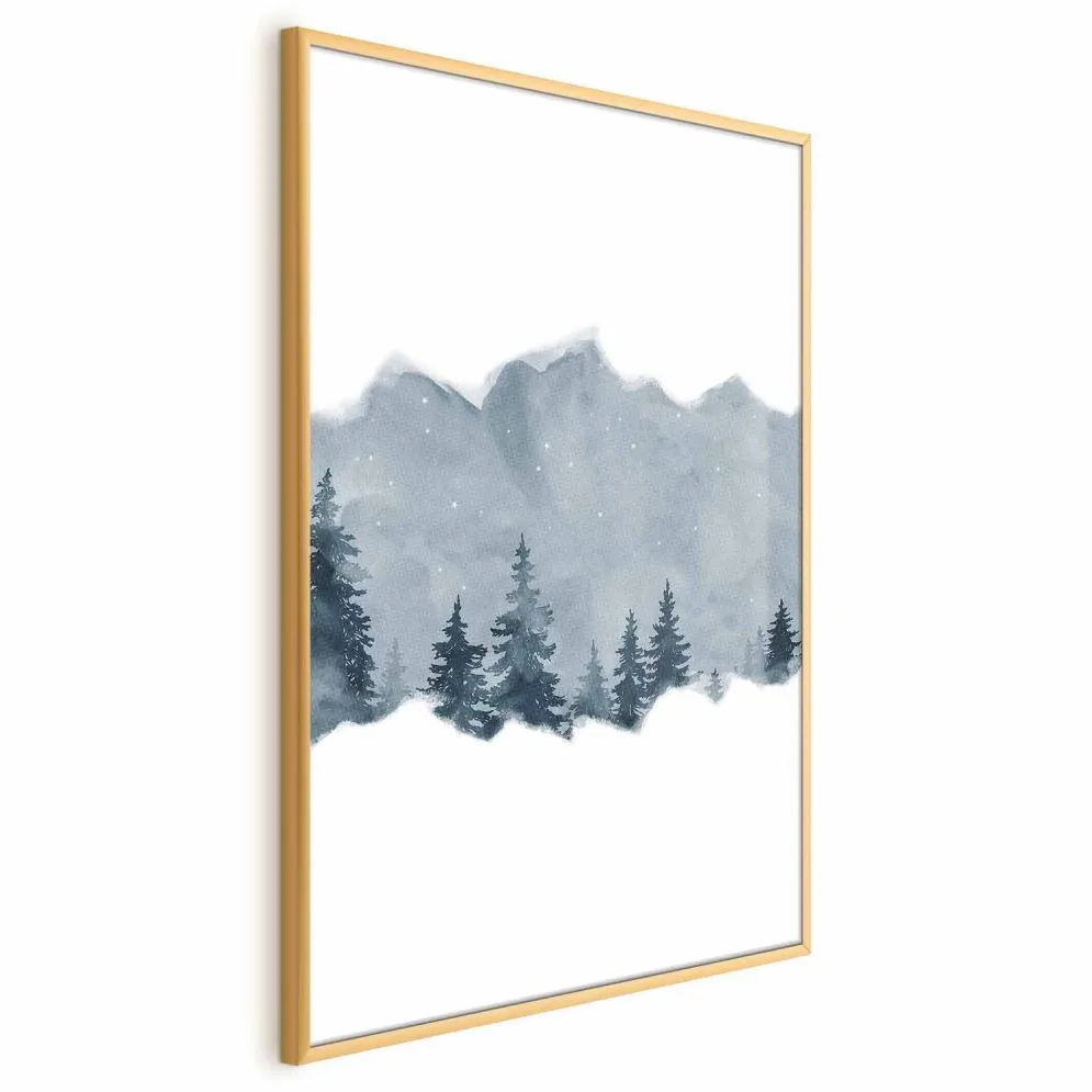 Plakat Wycinek Syberii 21x30 cm z ramą złotą bez marginesu | MIRAT.
