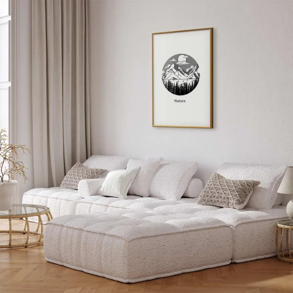 Plakat Zaginiona kraina 21x30 cm z ramą złotą z marginesem | MIRAT.