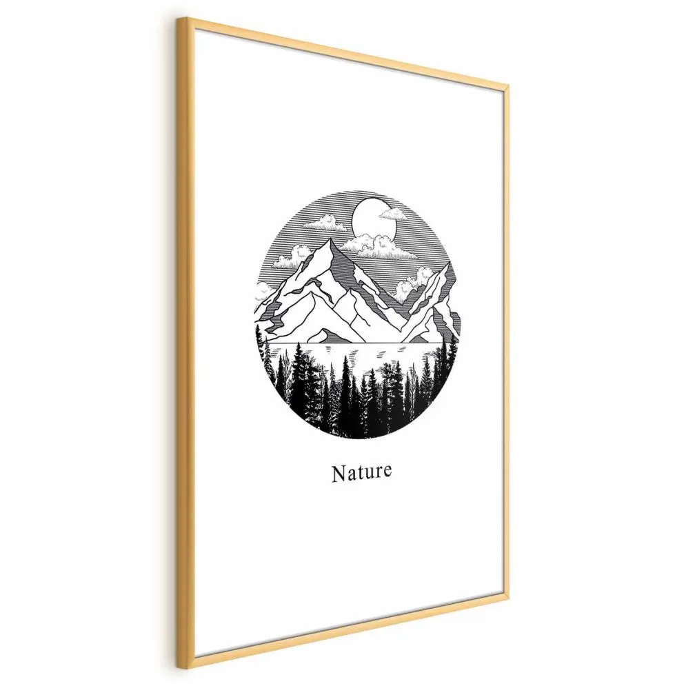 Plakat Zaginiona kraina 21x30 cm z ramą złotą z marginesem | MIRAT.