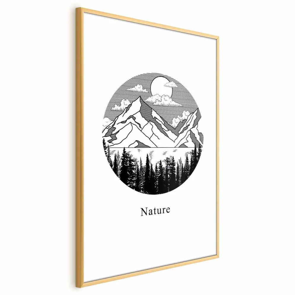 Plakat Zaginiona kraina 60x90 cm z ramą złotą bez marginesu | MIRAT.