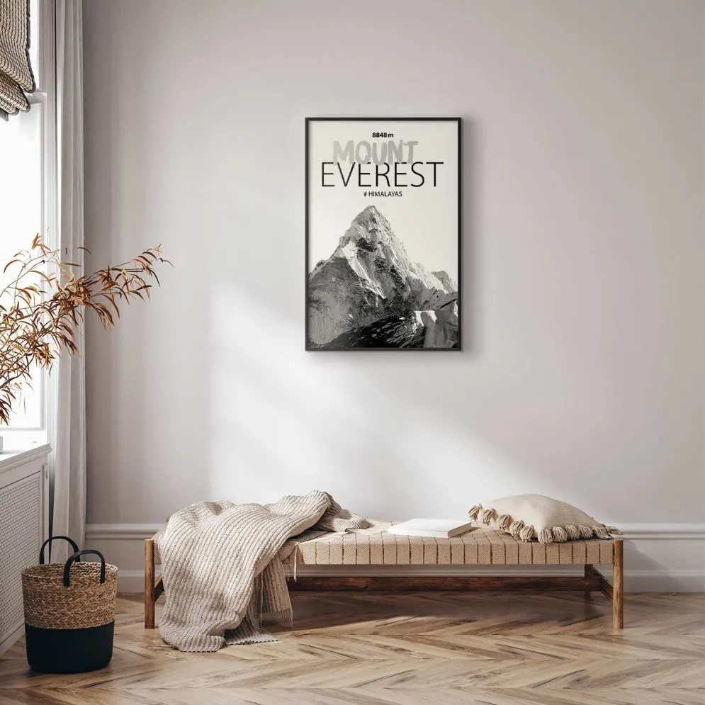 Plakat Mount Everest 21x30 cm z ramą czarną bez marginesu | MIRAT.