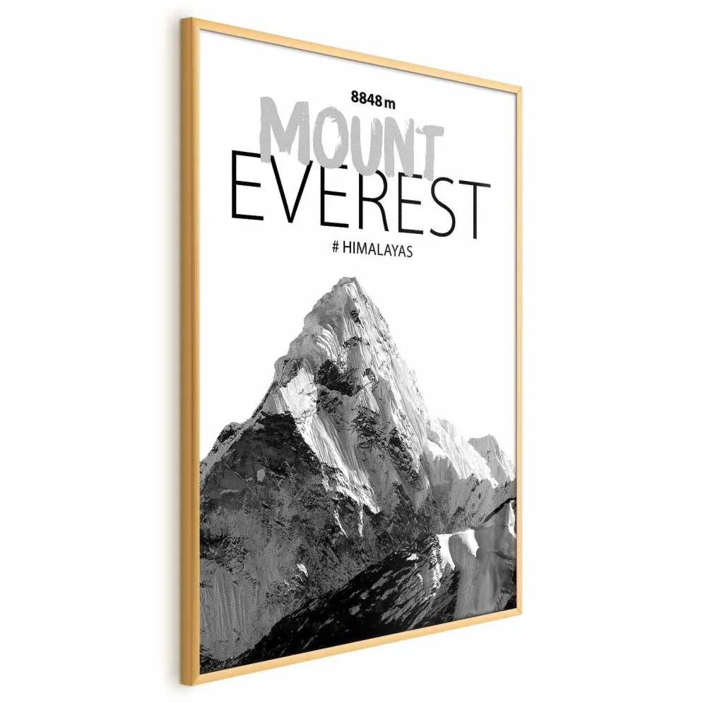 Plakat Mount Everest 21x30 cm z ramą złotą bez marginesu | MIRAT.
