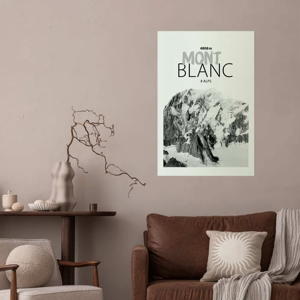 Plakat Mont Blanc 40x60 cm bez ramy z marginesem | MIRAT.