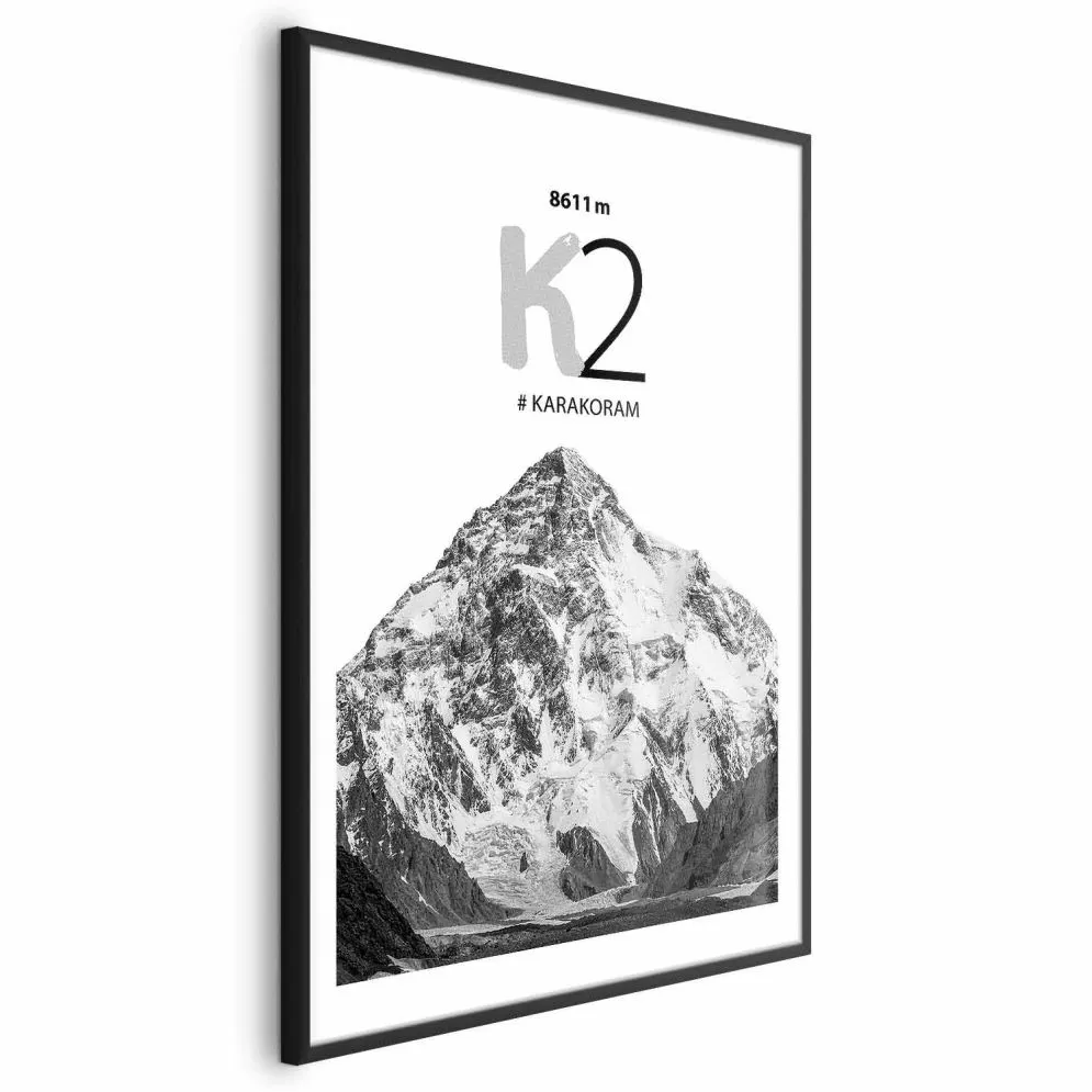Plakat K2 21x30 cm z ramą czarną z marginesem | MIRAT.