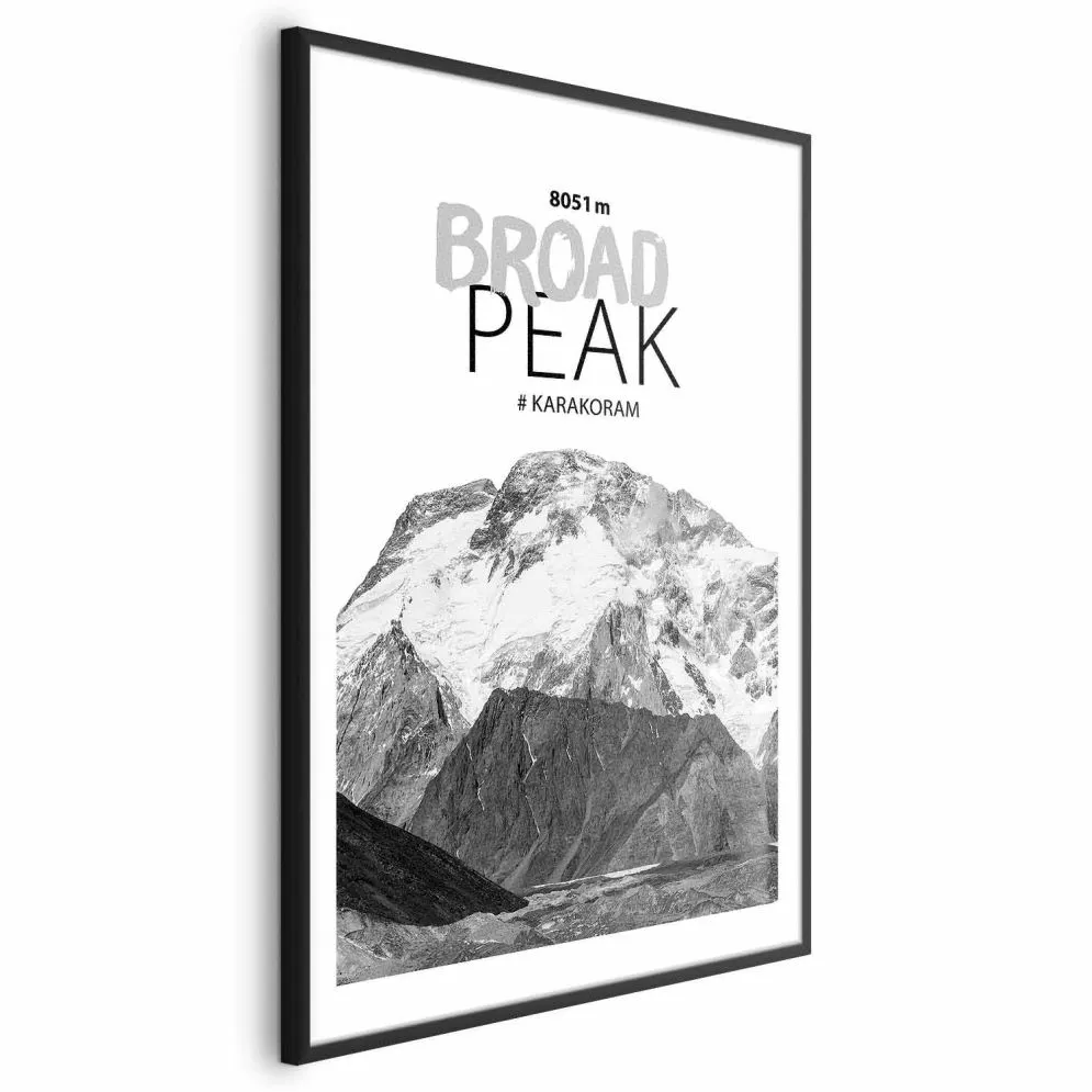 Plakat Broad Peak 29,7x42 cm z ramą czarną z marginesem | MIRAT.