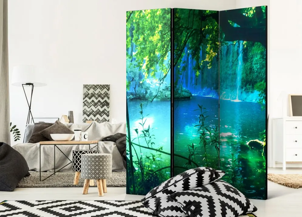 Parawan jednostronny Pejzaże 135x172 cm 3-częściowy zielony | MIRAT.