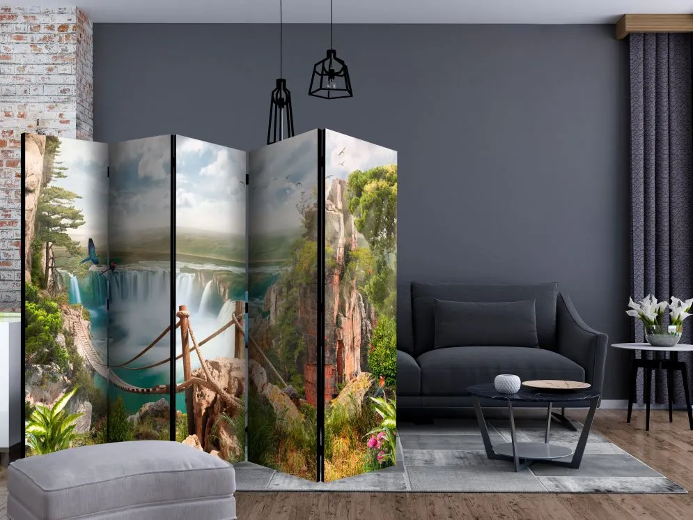 Parawan akustyczny Pejzaże 225x172 cm 3-częściowy beżowy | MIRAT.