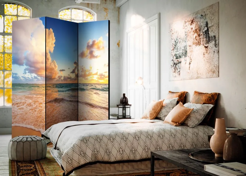 Parawan akustyczny Pejzaże 135x172 cm 3-częściowy beżowy | MIRAT.