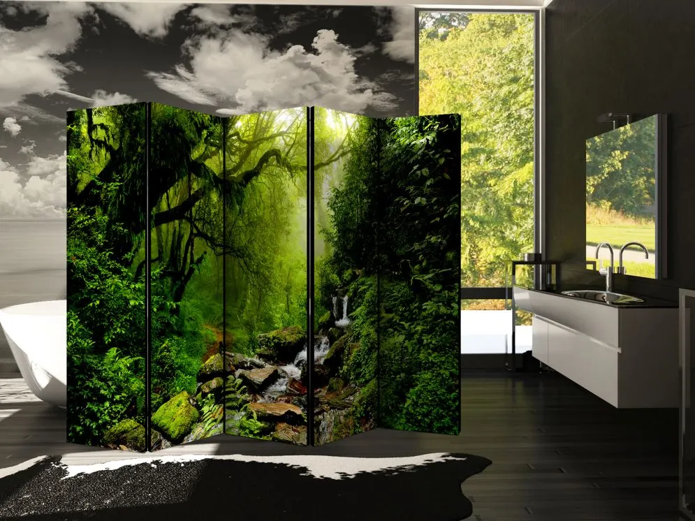 Parawan akustyczny Pejzaże 225x172 cm 3-częściowy zielony | MIRAT.