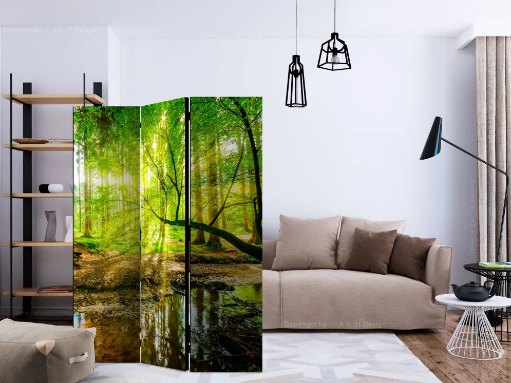 Parawan dwustronny Pejzaże 135x172 cm 3-częściowy zielony | MIRAT.
