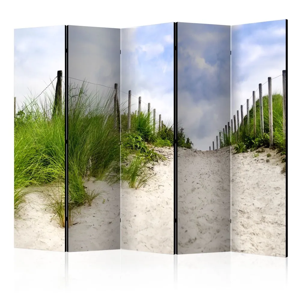 Parawan dwustronny Pejzaże 225x172 cm 5-częściowy biały | MIRAT.