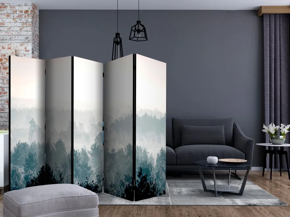 Parawan akustyczny Pejzaże 225x172 cm 5-częściowy czarny | MIRAT.