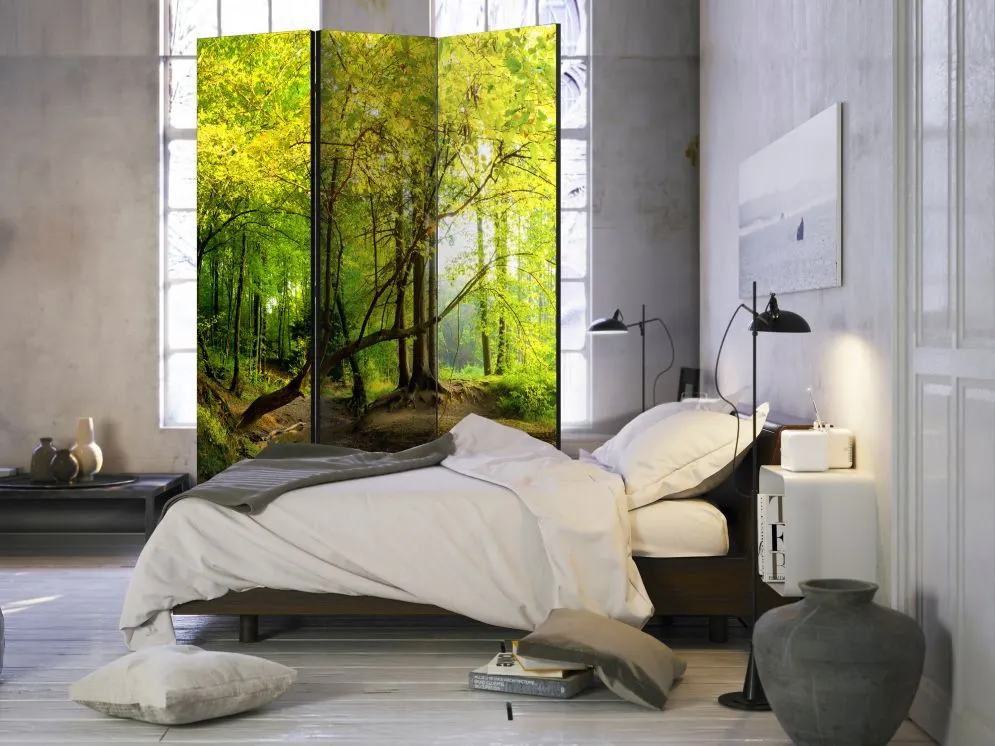 Parawan jednostronny Pejzaże 135x172 cm 3-częściowy żółty | MIRAT.