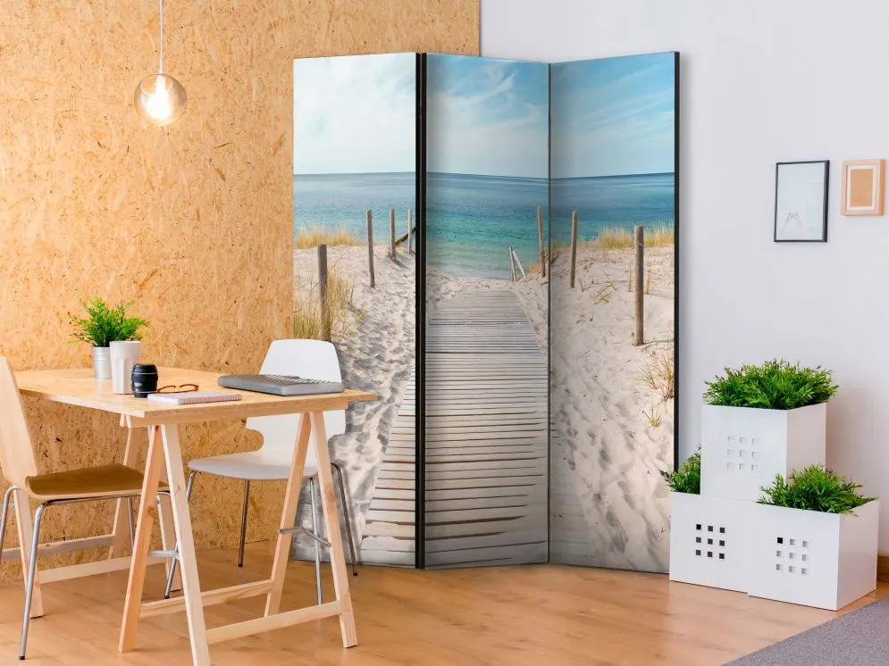 Parawan dwustronny Pejzaże 135x172 cm 3-częściowy szary | MIRAT.
