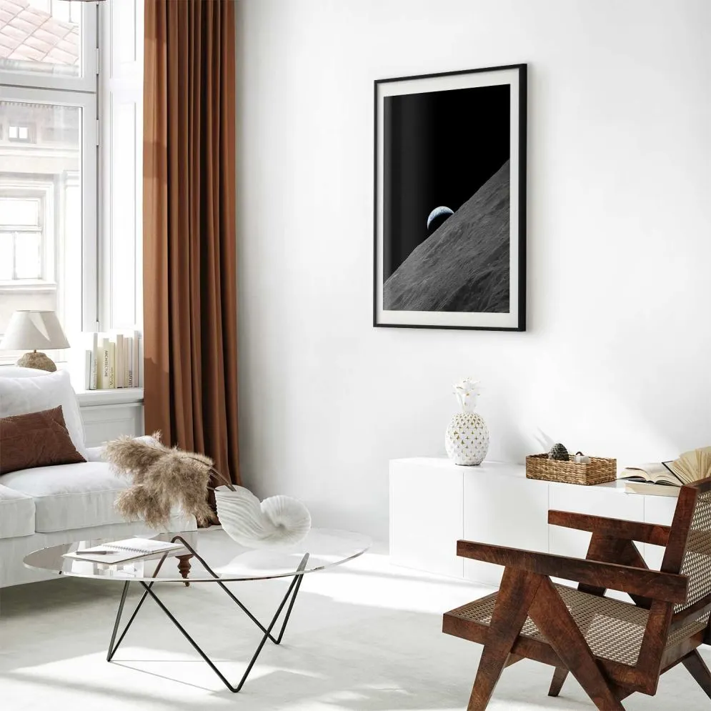 Plakat Samotna planeta 21x30 cm z ramą czarną z marginesem | MIRAT.