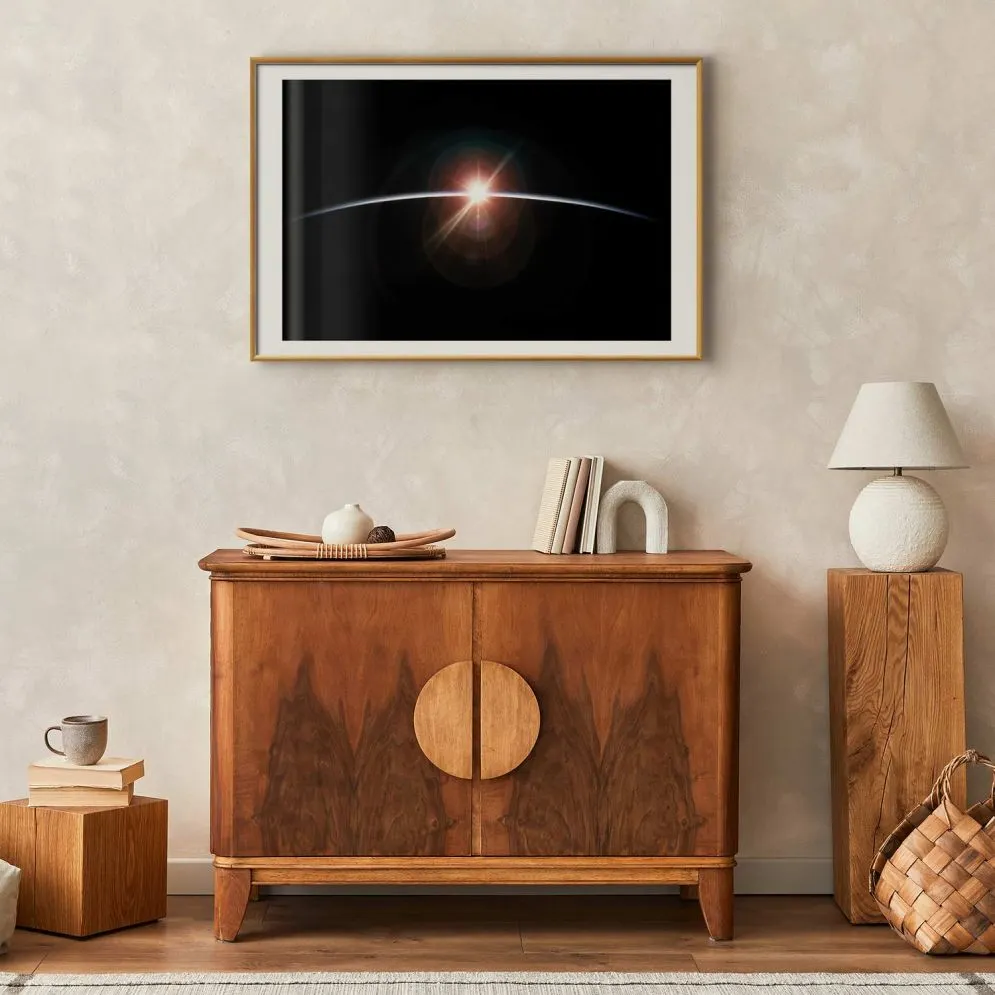 Plakat Horyzont 60x40 cm z ramą złotą z marginesem | MIRAT.
