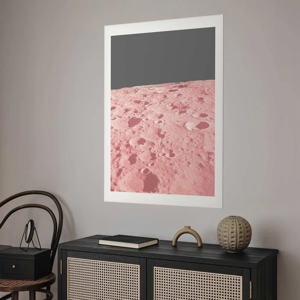 Plakat Różowy księżyc 40x60 cm bez ramy z marginesem | MIRAT.