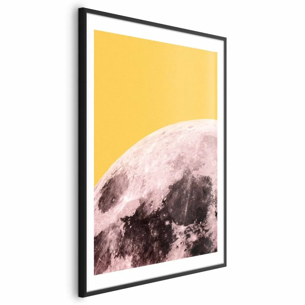 Plakat Słoneczny księżyc 21x30 cm z ramą czarną z marginesem | MIRAT.