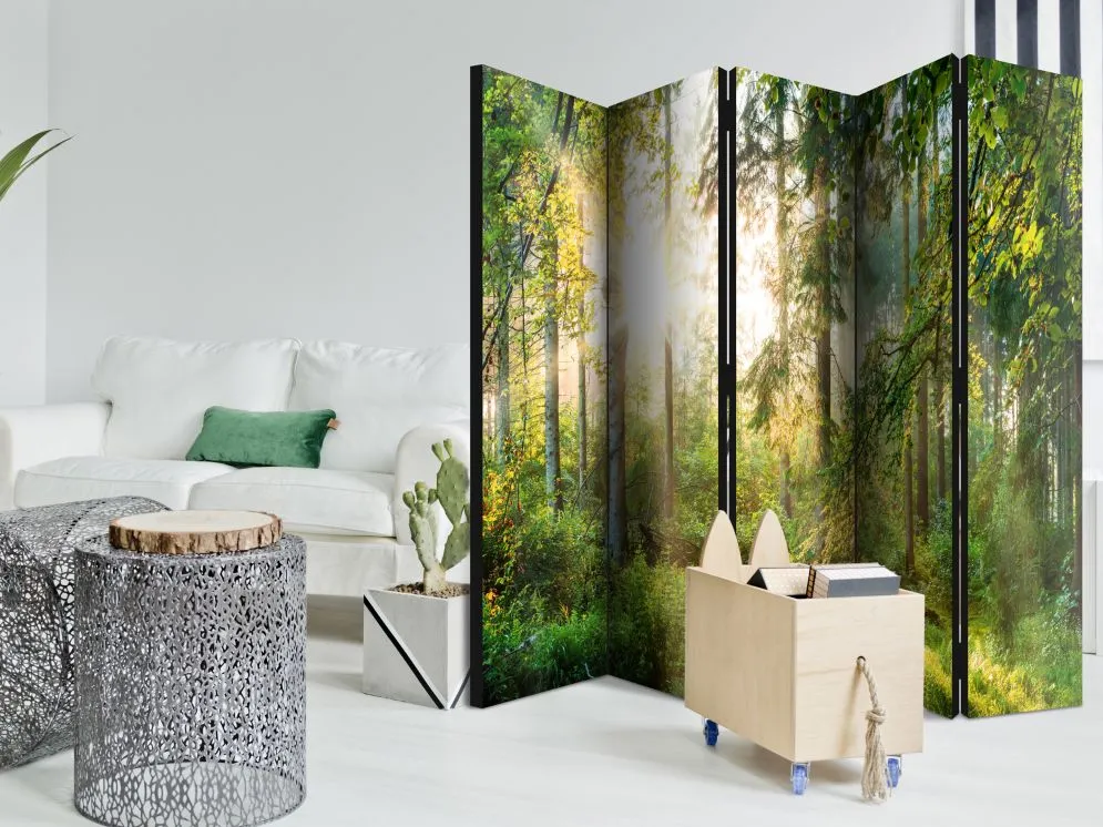 Parawan dwustronny Pejzaże 225x172 cm 5-częściowy zielony | MIRAT.