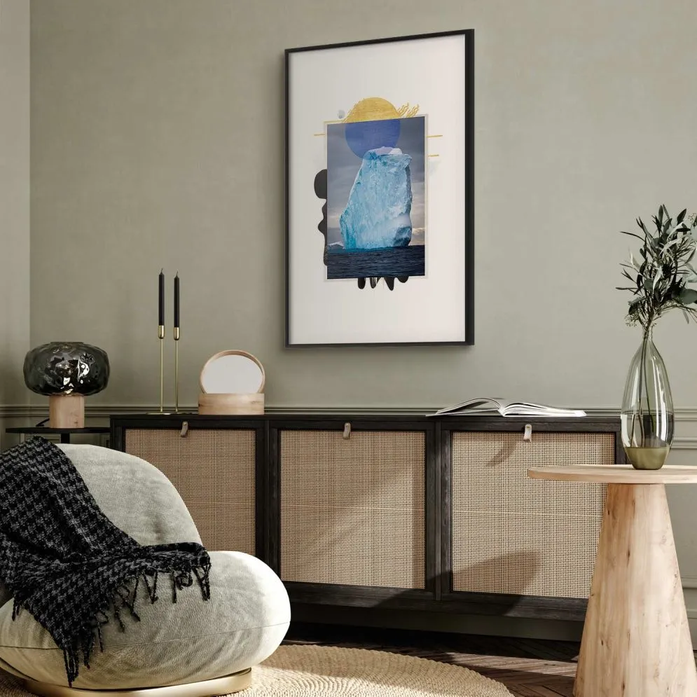 Plakat Góra lodowa 21x30 cm z ramą czarną z marginesem | MIRAT.