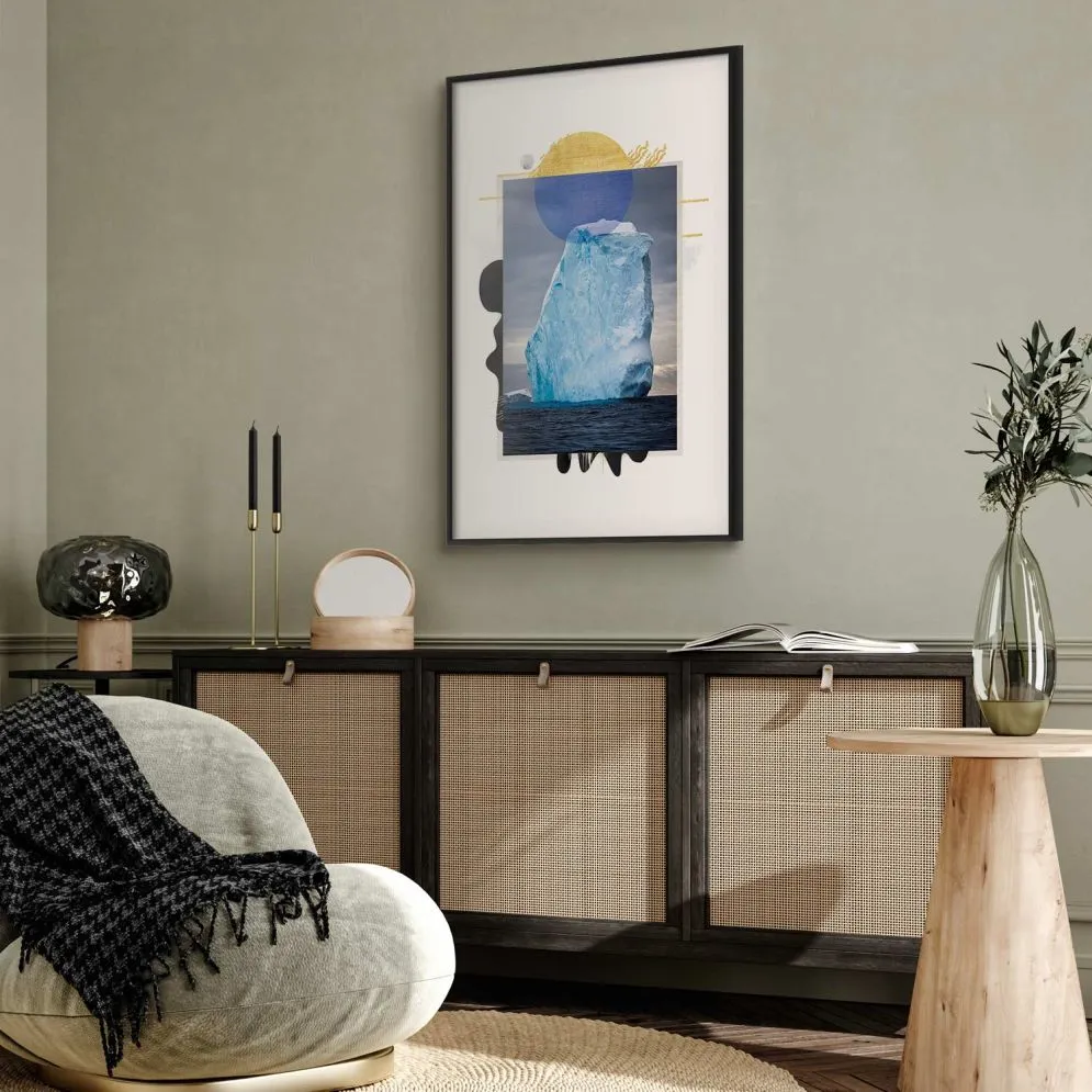 Plakat Góra lodowa 21x30 cm z ramą czarną bez marginesu | MIRAT.