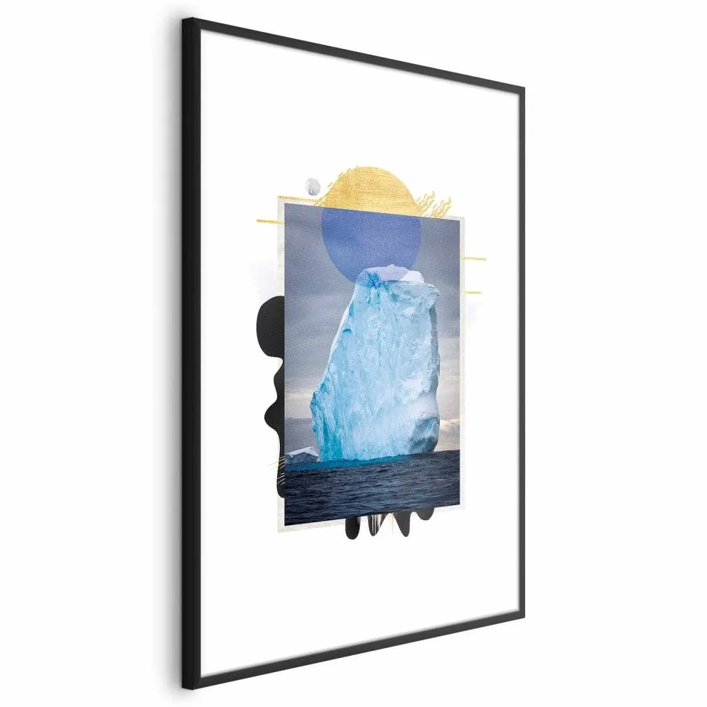 Plakat Góra lodowa 21x30 cm z ramą czarną z marginesem | MIRAT.