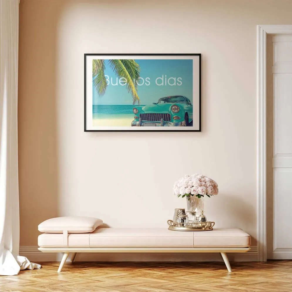 Plakat Buenos dias 90x60 cm z ramą czarną z marginesem | MIRAT.
