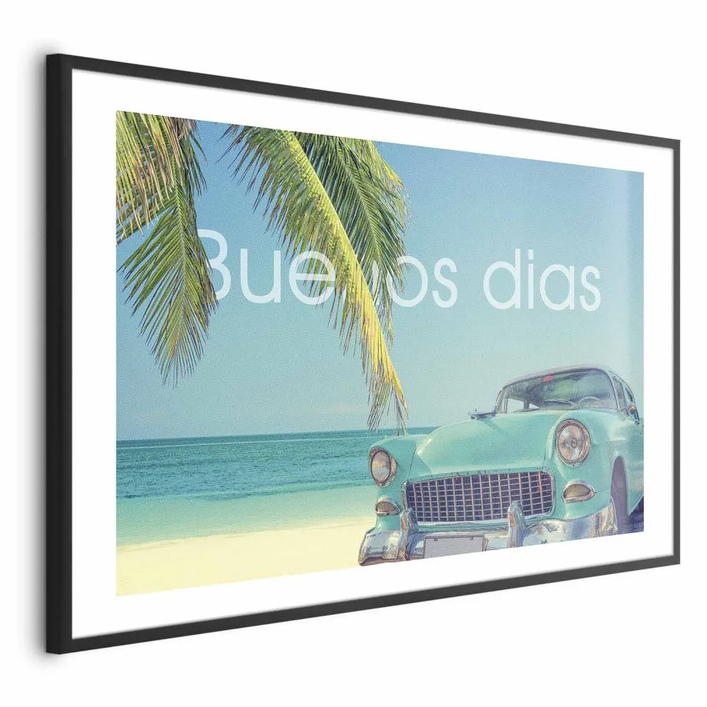 Plakat Buenos dias 90x60 cm z ramą czarną z marginesem | MIRAT.
