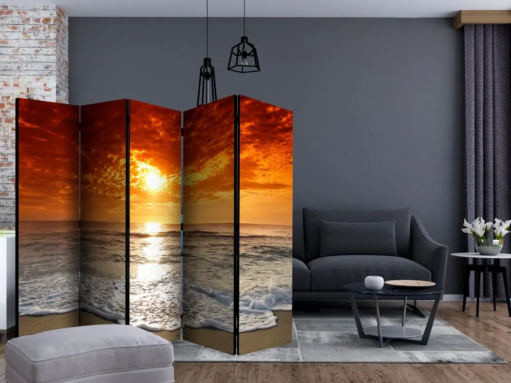 Parawan dwustronny Pejzaże 225x172 cm 5-częściowy brązowy | MIRAT.