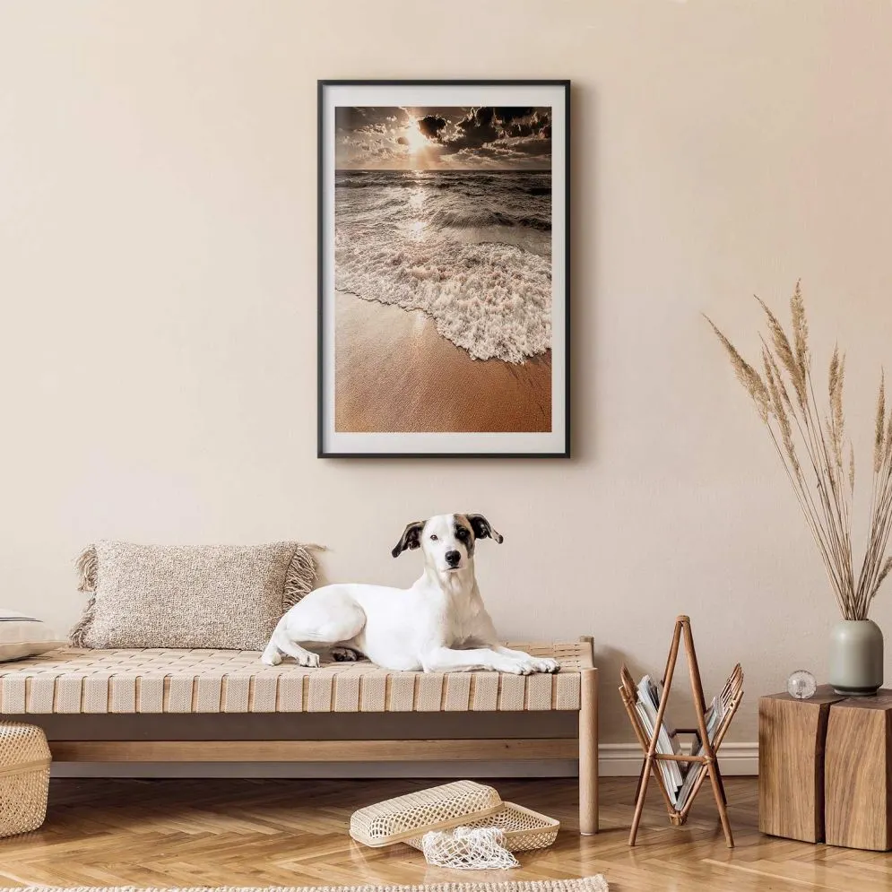 Plakat Przestrzeń fal 60x90 cm z ramą czarną z marginesem | MIRAT.