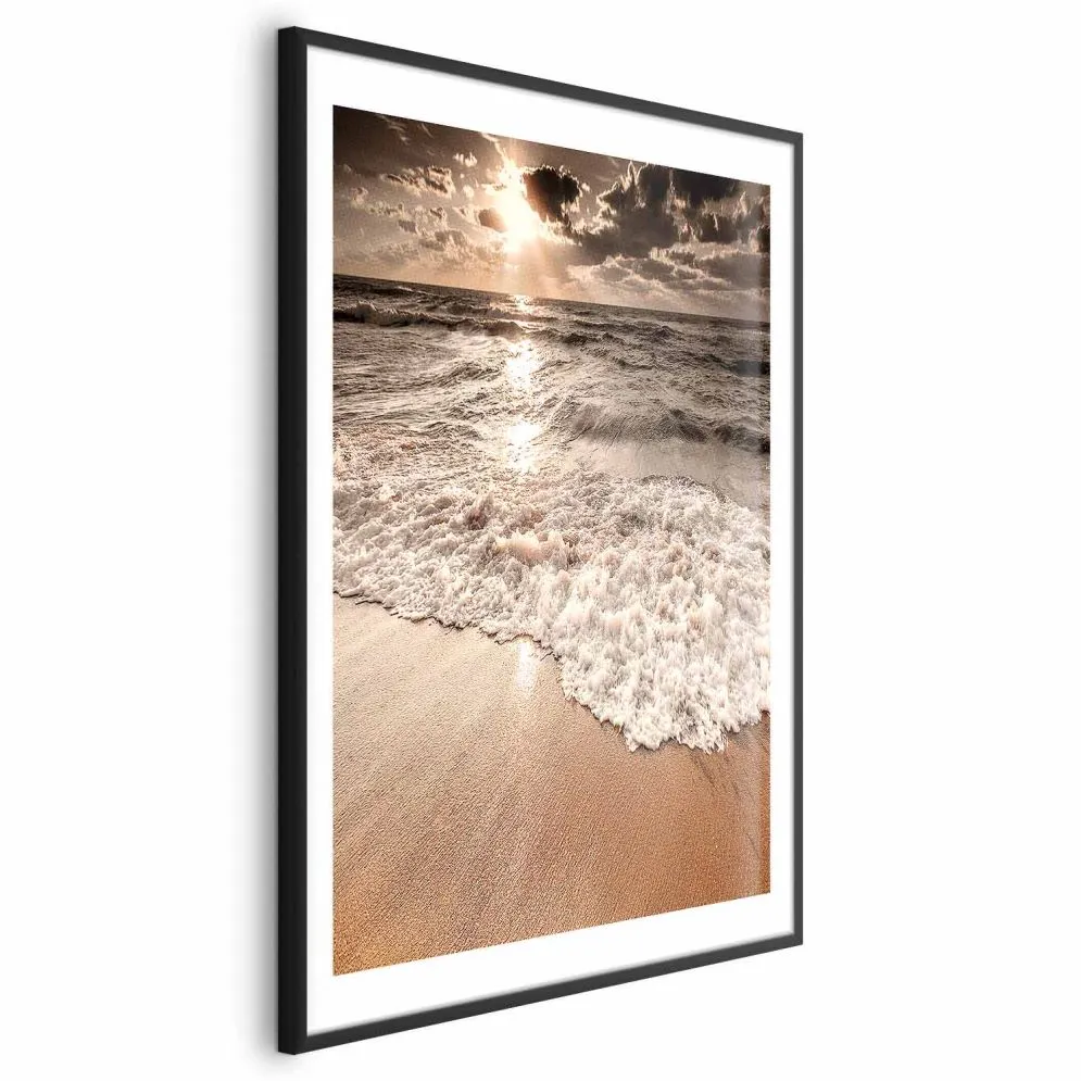 Plakat Przestrzeń fal 60x90 cm z ramą czarną z marginesem | MIRAT.