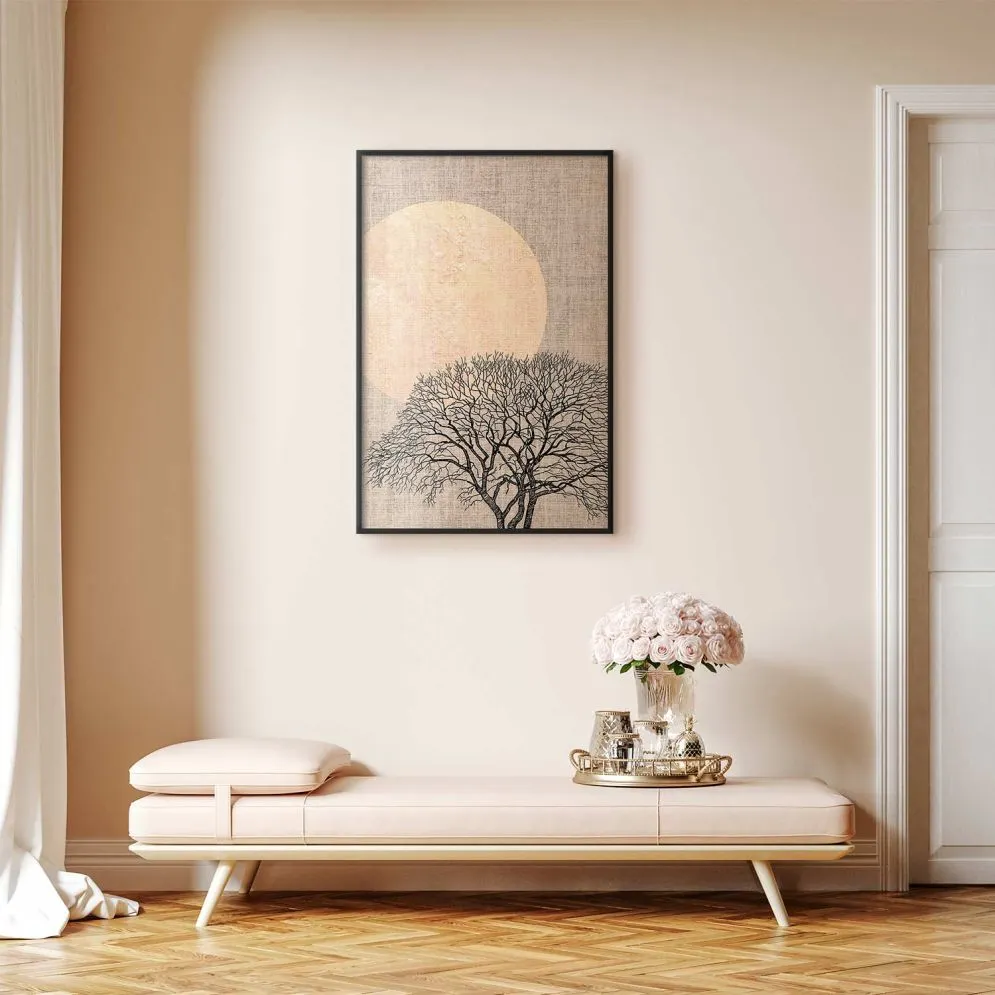 Plakat Poranna pełnia księżyca 40x60 cm z ramą czarną bez marginesu | MIRAT.