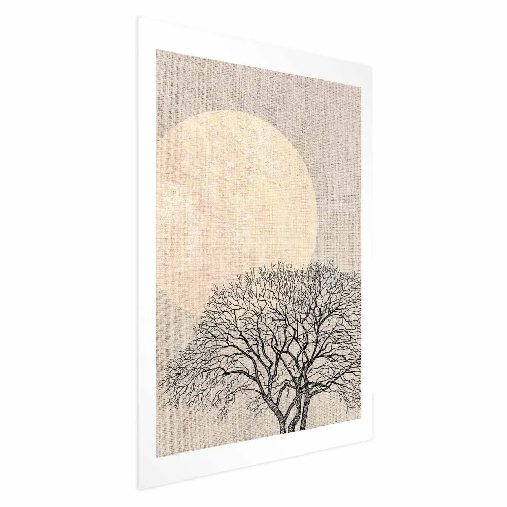 Plakat Poranna pełnia księżyca 40x60 cm bez ramy z marginesem | MIRAT.