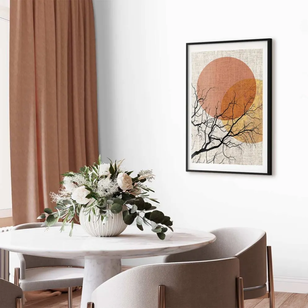 Plakat Podwójny księżyc 21x30 cm z ramą czarną z marginesem | MIRAT.
