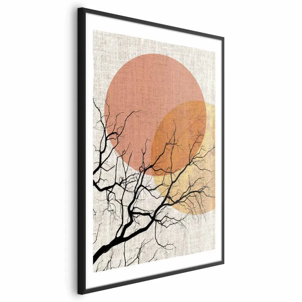 Plakat Podwójny księżyc 21x30 cm z ramą czarną z marginesem | MIRAT.