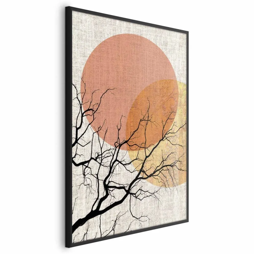 Plakat Podwójny księżyc 60x90 cm z ramą czarną bez marginesu | MIRAT.