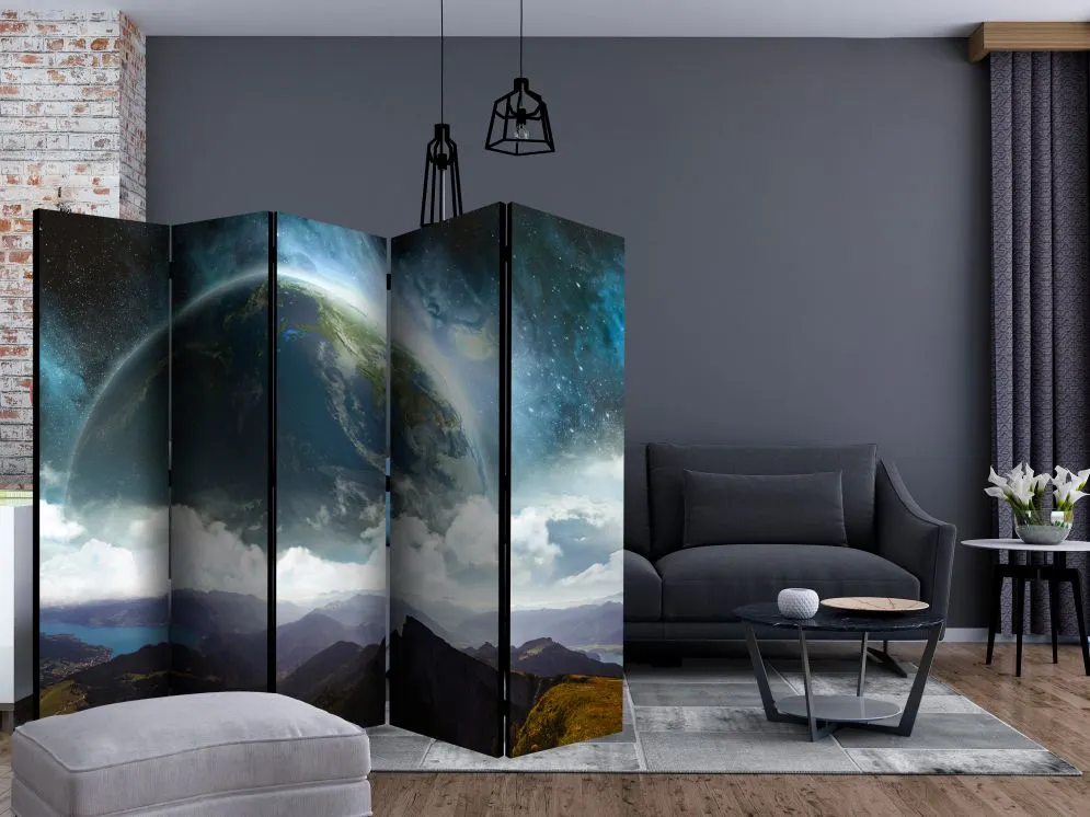 Parawan akustyczny Pejzaże 225x172 cm 5-częściowy czarny | MIRAT.